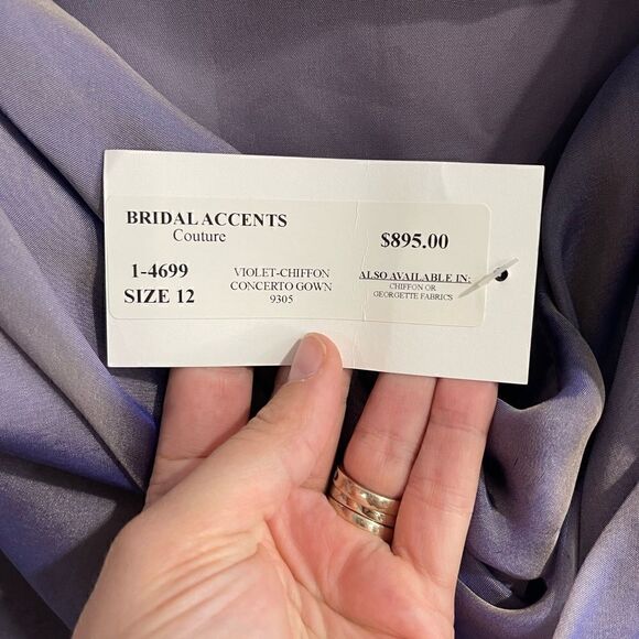 Siri Gowns Violet Silk Chiffon Concerto Gown Style 9305 Sz 12 - Picture 7 of 9